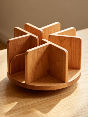Rotating Desktop Bookshelf Organizer – 360° Multi-Slot Storage Stand