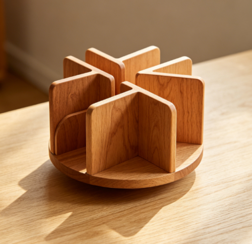 Rotating Desktop Bookshelf Organizer – 360° Multi-Slot Storage Stand